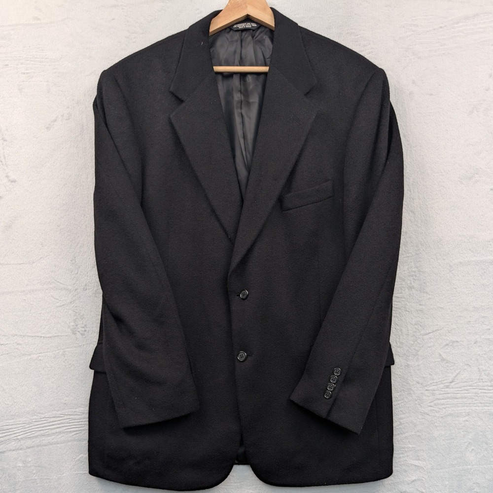 Evan-Picone Blazer Men's 42-R Black Camel Hair Luxury Sport Coat Dark Academia